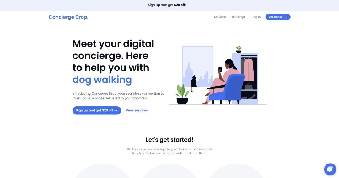 Concierge Drop website homepage
